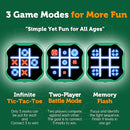 3 in 1 Electronic Tic Tac Toe Game, Handheld Digital Tic Tac Toe Bolt Game with Silent Mode, Portable Learing Toy Gift for Kids & Adults, Green(One Pack) by TinyTreasures Baby Boutique