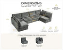 Oversized Modular Sofa Comfy Cloud Couch with Storage, Extra Deep Plush Sectional Sofa Set for Living Room, Covers Washable, Chenille, Olar (Grey, 6-Seater with 2 Corners, u-Shaped) by CozyNest Decor