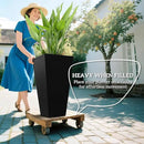Outsunny Tall Planters for Outdoor Plants Set of 3, 28 in Taper Planters with Drainage Holes, Indoor Grande Plant Pots, Front Porch Decor (Black) by CozyNest Decor