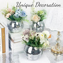 2 Pcs Disco Ball Vase, 5 x 6 Inch Mirrored Disco Ball Planters Perfect for Decorative Living Room, Bedroom, Dining Table, Wedding, Party, Birthday by GreenHaven Gardens