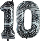 GOER Number 10 Balloons for 10th Birthday Party Decorations,42 Inch Jumbo Foil Helium Balloons for 10th Anniversary (Marble Black) by TinyTreasures Baby Boutique