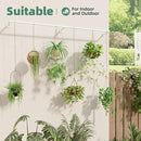 Plant Hanger Indoor with 6 Hanging Chains Hanging Planters for Indoor Plants Hanging Plant Holder Window Plant Shelves White Metal Rod(Pot not Included by CozyNest Decor