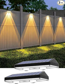 Solar Fence Lights,Warm White & Cold White & Mixed Color 3 Modes Bright Lens LED Dusk to Dawn Deck Light Outdoor Waterproof,Solar Outdoor Lights for Backyard/Railing/Wall (2Pack) by GreenHaven Gardens