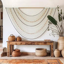 Macrame Wall Hanging Handcrafted Boho Wall Decor Bead Woven Wall Hanging for Bedroom, Living Room, Entryway, Farmhouse or Nursery Bohemian Home Aesthetic 57"x35" by CozyNest Decor