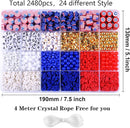 2480pcs President's Independence Day Polymer Clay Beads Charms Friendship Bracelet Necklace Earring Jewelry Making kit, Accessories for Arts Crafts DIY Birthday Gifts for Girls Children American Flag by TinyTreasures Baby Boutique