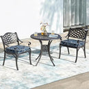 LVTXIII Patio Chair Cushions 22"x22"x3", Water-Repellent Outdoor Seat Cushions for Patio Furniture, Square Chair Pads with Ties for Home Garden Decoration, Set of 2, Flower Navy by GreenHaven Gardens