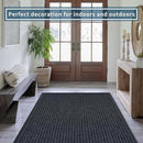 fani Heavy Duty Large Outdoor Indoor Entrance Black Doormat Waterproof Low Profile Entrance Rug Front Door Mat Patio Anti-Skid Rubber Back, 48x120 inch (Gray) by GreenHaven Gardens