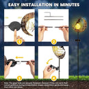 Fairy Moon Solar Lights Outdoor Garden Stakes, Waterproof Metal Decor Gifts for Women Mom, Art Moon Sculpture for Yard, Patio, Garden, Porch, 2 Pack by GreenHaven Gardens