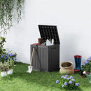 Outdoor Storage Box 28 Gallon, Deck Box Waterproof Resin with Lockable Lid, UV-Resistant Patio Storage Box for Pool Supplies, Garden Tools, Black by CozyNest Decor