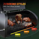 Brand-Man Charcoal Offset Smoker Grill, Heavy-Duty Barrel BBQ Grill Smoker Combo with Side Fire Box for Outdoor Patio and Backyard Cooking by GreenHaven Gardens