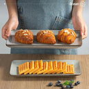 famiware Serving Platter, Rectangular 15.67/14.1/12.6inch Serving Dishes for Entertaining, Reactive Glaze, Stoneware Serving Trays for Party, Food, Turkey, Snack, Cheese, Ocean Series, Grey by CozyNest Decor