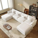 JACH U-Shaped Sectional Couches for Living Room, Cloud Sectional Couch with Deep Seat, 155.9" Modular Sofa with Chaise, Covers Removeable & Washable, Sofas Furniture for Living Room, White by CozyNest Decor