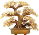 Feng Shui Money Tree Large Pine Tree Style Crystal Quartz Lucky Tree Gem Tree for Office Home Feng Shui Decoration for Wealth/Fortune and Luck (Yellow) by GreenHaven Gardens