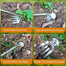 Weeding Artifact Uprooting Garden Weeding Tool, Upgraded Weed Removal Tool, Stainless Steel/Manganese Steel Weed Puller Manual Weeders for Home Gardening Yard Farmland (12in Metal Wood Handle) by GreenHaven Gardens