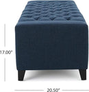 Christopher Knight Home Hikaru Fabric Storage Ottoman, Dark Blue Dimensions: 20.50”D x 51.00”W x 17.00”H by CozyNest Decor