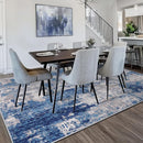 Washable Area Rugs 7'x9' Non-Slip Modern Abstract Soft for Living Room Entryway Bedroom Nursery, Print Pattern, Blue Grey Navy Gray by TinyTreasures Baby Boutique