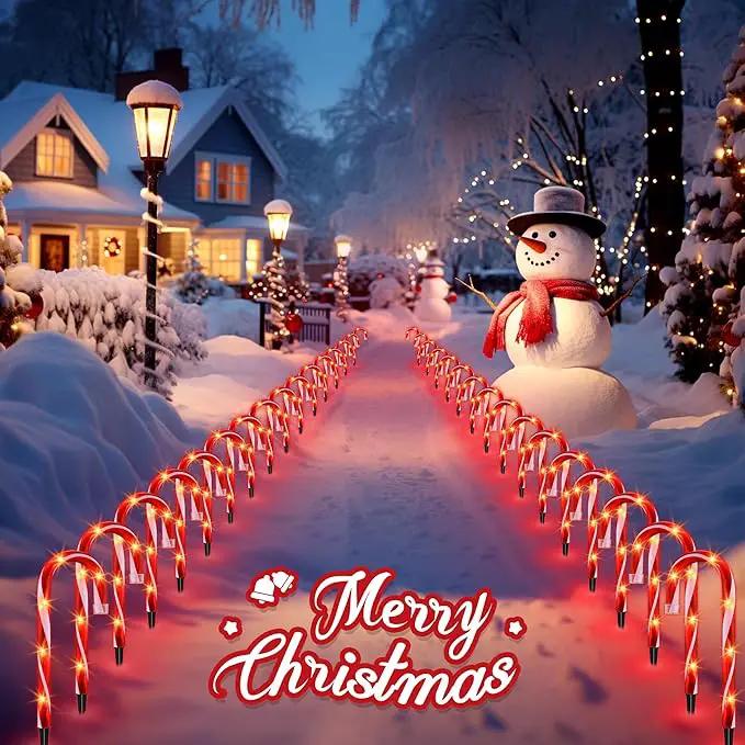 Christmas Candy Cane Lights, Candy Cane Lights Christmas Decorations Outdoor for Yard,Garden(10Inch), 10Pack, photo 5 of 9