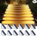 LED Solar Step Lights Waterproof Outdoor Stair Lights, Warm White Solar Deck Lights IP67 Solar Decoration Lights for Yard, Patio, Garden, Walkways, Front Door, Pathway, Driveway, Porch 12 Pack by GreenHaven Gardens