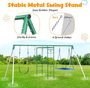 Hapfan Swing Sets for Backyard with Monkey Bars, Belt Swing, Platform Swing, Climbing Net, Trapeze Bar, Outdoor Playset for Kids by TinyTreasures Baby Boutique