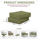 Patio Chair Cushions 18.5 X 16 X 4 Inch Waterproof Outdoor Seat Cushions for Patio Furniture, Outdoor Sofa Couch Pads with Ties & Handle, Set of 2, Light Green by GreenHaven Gardens