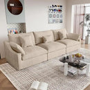JACH Sectional Couches for Living Room, 3 Seater Cloud Sectional Couch with Deep Seat, Down Filled Modular Sofa, Covers Removeable & Washable, Sofas Furniture for Living Room, Khaki by CozyNest Decor
