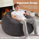 Homguava 3.5FT Bean Bag Chair: Teardrop Bean Bags with Memory Foam Filled, Compact Beanbag Chairs Soft Sofa with Corduroy Cover (Grey) by TinyTreasures Baby Boutique