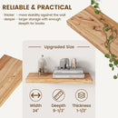 Rustic Elm Wood Floating Shelves for Wall, Live Edge 24"W x 9.2"D x 1.4"H, Set of 2 with Invisible Bracket, Wall Mounted Storage Shelves for Living Room Bedroom Kitchen Bathroom Decor, Natural Finish by TinyTreasures Baby Boutique