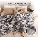 Cozy Faux Fur Throw Blanket for Couch-Warm Fuzzy Throw Blanket, Soft Plush Thick Bubble Blankets for Bedroom and Living Room, Furry Luxury Blanket, 50 x 60,Tie-Dye Grey by CozyNest Decor