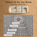 9x12 Area Rug Living Room Rugs, Stain Resistant Washable Rug, Vintage Large Non-Slip Backing, Low Pile Lightweight Print Rug for Bedroom Dinning Room Home Office (Blue/Gray) by TinyTreasures Baby Boutique