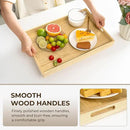 Axeman Wooden Serving Tray with Wood Handles|Ottoman Tray for Breakfast, Bed, Couch|17x12in Ash Wood Coffee Table Trays|Food Drinks Decorative Storage Boards for Ottoman Kitchen, Natural by CozyNest Decor