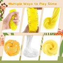 LAWOHO 6 Packs Gradient Yellow Slime Kit - Clear, Butter, Cloud Slimes, Fluffy Slimes for Kids with Charms & Animal Add-ins, Party Favors for Girls & Boys, 360ml Non Stick Slime Making Kit for Kids by TinyTreasures Baby Boutique