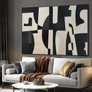 SIGNWIN 46"x60" Extra Large Framed Wall Art Black and White Abstract Geometric Design, Minimalist Modern Print for Home Living Room Bedroom Decor (Frame Assembly Required) by CozyNest Decor