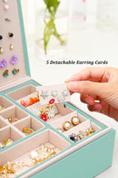 Girls Jewelry Box for Earrings Jewelry Organizer Box Teen Girls Earrings Organizer Jewelry Box Earring Holder Organizer Stud Earring Box for Girls Womens Jewelry Case Organizer Teal by TinyTreasures Baby Boutique