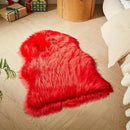 AMTOVO Faux Fur Rug, Red Small Area Rug, Fluffy Sheepskin Rug, Fuzzy Ultra Soft 2 x 3 ft Shag Rugs for Bedroom Sofa Throw Cushion Room Decor, Sheepskin by CozyNest Decor