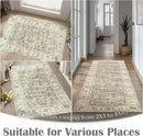 jinchan Hallway Runner Rug 3x10 Washable Runner - Vintage Floral Non Slip Low-Pile Soft Thin Faux Wool Kitchen Rug Distressed Carpet for Farmhouse Bedroom Laundry Room(3x10ft,Taupe) by TinyTreasures Baby Boutique