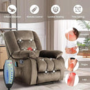 Massage Recliner Chair with Heat and Massage, Soft Fabric Ergonomic Manual Reclining Chairs, Heavy Duty Reclining Sofa Chair with Side Pockets for Living Room (Taupe) by CozyNest Decor