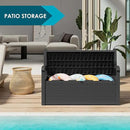 70 Gallon Storage Bench Deck Box for Patio Furniture with Armrest Bench Outdoor Storage by CozyNest Decor