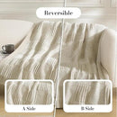 Amélie Home Chenille Knit Throw Blanket for Couch, Checkered Texture Decorative Soft Blanket for Sofa, Bed & Living Room, 50"x60", Khaki & White by CozyNest Decor