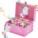 Jewelkeeper Unicorn and Butterfly Themed Jewellery Box Pink for Girls - Wooden Jewelry Box with Velvet Lining for Little Girl's Necklaces and Accessories - Spinning Unicorn Doll, Toys for Girls by TinyTreasures Baby Boutique