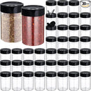 30 Pack 8.4 oz Plastic Spice Jars with Black Cap Empty Clear Plastic Spice Bottle Containers Reusable Seasoning Jars with Shaker Lids for Kitchen Storing and Dispensing Salt Powders by CozyNest Decor