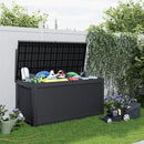 260 Gallon Resin Deck Box, Lockable Patio Outdoor Storage Box for Furniture, Garden Tools and Tools Storage, Waterproof Outside Storage Boxes - Black by GreenHaven Gardens