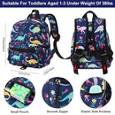 Accmor Toddler Backpack Leash with Anti Lost Wrist Link, Cute Mini Child Walking Harnesses Keep Kids Close Back Pack Rope Tether Rein for Baby Boys (Navy Blue/Dinosaur) by TinyTreasures Baby Boutique