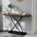 BECHAEO Farmhouse Narrow Console Table for Living Room, 47.4" Rustic Narrow Entryway Table, Sofa Tables Behind The Couch, Industrial Wooden Accent Tables for Hallway, Foyer Walnut by CozyNest Decor