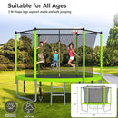 Upgraded 16FT 15FT 14FT 12FT 10FT 8FT Trampoline Outdoor with Basketball Hoop and Net, Capacity for 4-6 Kids and Adults by TinyTreasures Baby Boutique