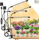 4 Heads Grow Lights for Indoor Plants, Full Spectrum LED Plant Lamps with Clips and 120 inch Cables for Seeding Growing(with Adapter) by GreenHaven Gardens