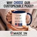 Custom Mug Upload Your Picture Personalized Coffee Mug with Photo Text Name Customized Cup Unique Ideas Gifts for Men Women Mom Dad Girlfriend Boyfriend Friend Family (Dark Blue, 15oz) by TinyTreasures Baby Boutique