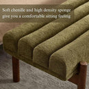 Green Upholstered Bench Modern End of Bed Bench Chenille Fabric Bedroom Bench for Entryway Living Room Vanity Makeup Room, 47" Long, Wooden Legs by CozyNest Decor
