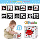 Dr.Rapeti Soft Cloth Books Baby Books Bath Books 6-Pack for Baby Infant Toddler Kids High Contrast Black and White Crinkle Washable Chewable Non-Toxic Early Educational Giftable by TinyTreasures Baby Boutique