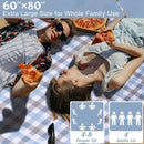 80"x60" Waterproof Sandproof Picnic Mat - Portable Foldable Outdoor Blanket for Beach, Park, Travel & Indoor Use - Lightweight Compact Design, Easy-Carry (Blue&Gray) by TinyTreasures Baby Boutique