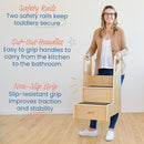 ECR4Kids Reach-Up Step Stool with Handles, Kids Furniture, Natural by TinyTreasures Baby Boutique
